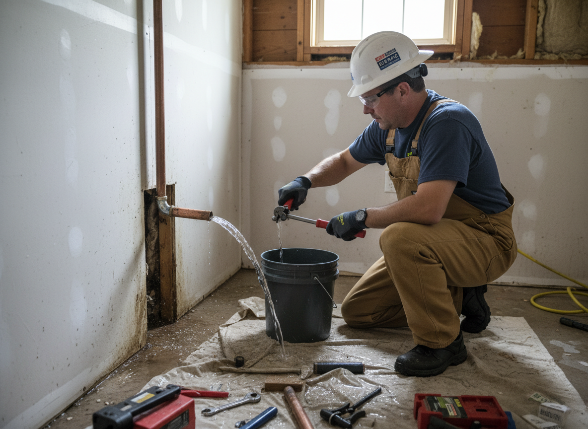 Residential Burst Pipe Repair in Indian Trail, NC